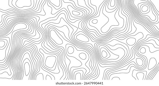 Projeto abstrato padrão sem emenda com mapa topográfico de linha. relevo geográfico de montanha. mapa topográfico retro. mapa geográfico de contorno grade pano de fundo textura de papel. caminho do terreno isolado no fundo.