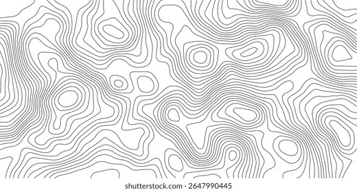 Abstract design seamless pattern with line topographic map. geographic mountain relief. retro topographic map. geographic contour map grid backdrop paper texture. terrain path isolated on background.