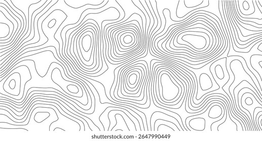 Projeto abstrato padrão sem emenda com mapa topográfico de linha. relevo geográfico de montanha. mapa topográfico retro. mapa geográfico de contorno grade pano de fundo textura de papel. caminho do terreno isolado no fundo.