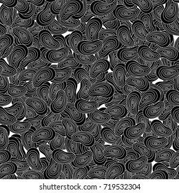 Abstract design, seamless vector, black and white hand drawing. Hand-drawn stylized graphic pattern.