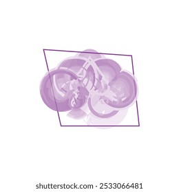 abstract design with a series of overlapping circular shapes in varying shades of lavender and purple. 