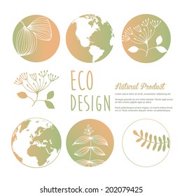 Abstract design set . Background illustration with your text. Eco design