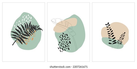 Abstract design with shape and hand drawn background lines in a trendy pastel color. Contemporary art, isolated poster collage, social media, stories. Vector illustration in a fashionable style