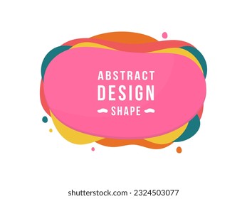 Abstract design shape isolated. Multicolored colorful dynamical form. Flowing liquid design for banner, logo, flyer, presentation, poster. Vector illustration