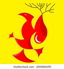 abstract design shaped like a bird