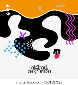 Abstract design shapes. Creative frame background with cool shapes and colors. Cover and card background.