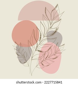 Abstract design and shapes minimalist hand drawn , contemporary art,art style and Aesthetic design aesthetic girl illustration
