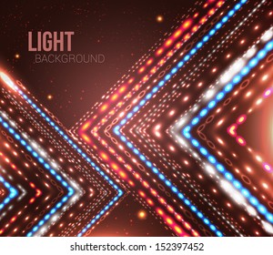 Abstract design with shiny arrows and place for Your text. Vector image.