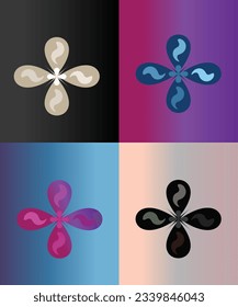 An abstract design showcased in 4 different gradient color combination to make it stand out in various ways.