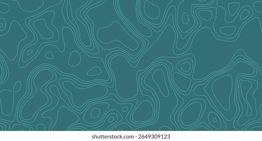Diseño Abstractas que muestra líneas de contorno en paleta de color verde azulado con Formas fluidas y formas orgánicas