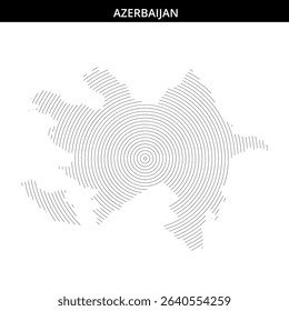 Abstract design showcasing the contours of Azerbaijan in lines.