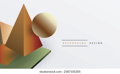 Abstract design showcasing isometric cubes, pyramids, squares, and spheres in a vibrant 3D layout. Modern and dynamic, perfect for tech, design, or futuristic themes