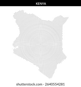 Abstract design showcasing Kenya's outline formed with circles.