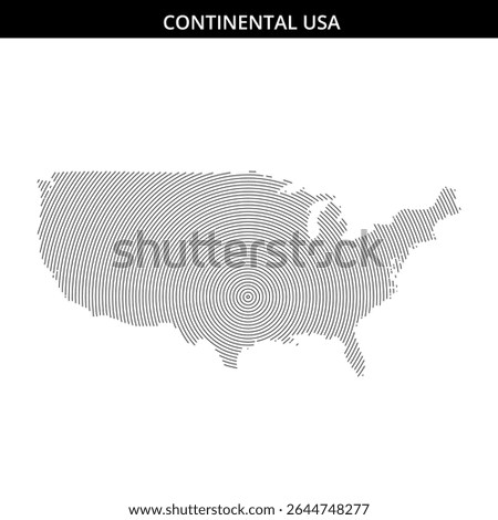 Abstract design showcasing the outline of continental USA.