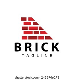 Abstraktes Design einfache rote Backstein Logo Vektor Baumaterial Vorlage Illustration