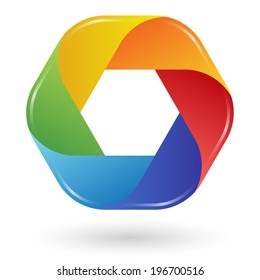 abstract design in six colors