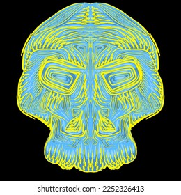 abstract design skull hand drawn