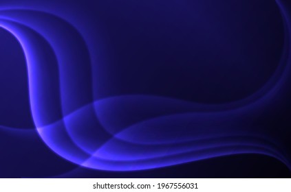 Abstract design, smooth glowing lines on a dark blue background.