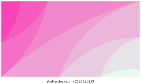 an abstract design with smooth, overlapping curves in various shades of pink, ranging from bright magenta to soft pastel tones, along with hints of light gray and mint.