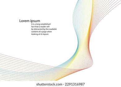 Diseño abstracto fondo de línea de onda suave, ilustración vectorial gráfico de flujo dinámico. curva de forma de luz de movimiento. portada de la plantilla de banner ondulada.