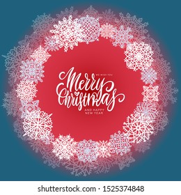 Abstract design with snowflakes and space for text