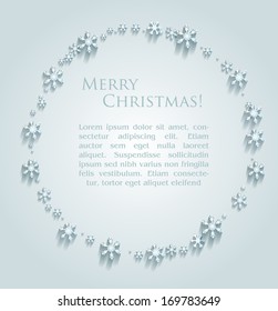 Abstract design with snowflakes and space for text