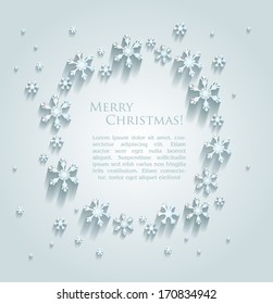 Abstract design with snowflakes and space for text