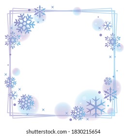 Diseño abstracto con copos de nieve y espacio para texto