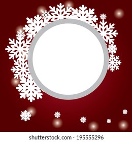 Abstract design with snowflakes and space for text