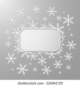 Abstract design with snowflakes and space for text