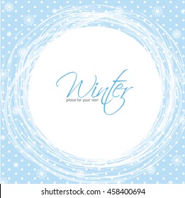 Abstract design with snowflakes and space for text