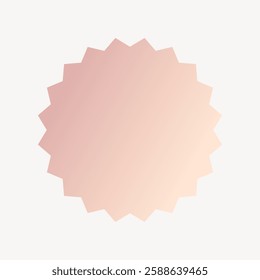 Abstract design with a soft pink circular shape featuring jagged edges. The pink circle is set against a light background, creating a minimalist look. Star element vector.