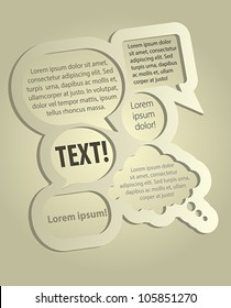 Abstract Design - Speech Bubbles With Copyspace on Light Sandy Background