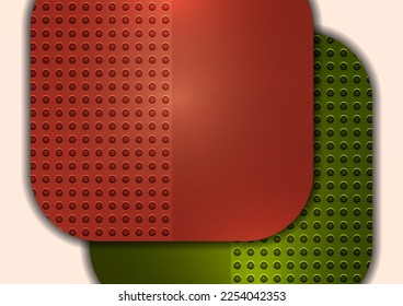 Abstract design square round background, perforation. Vector illustration