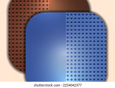 Abstract design square round background, perforation. Vector illustration