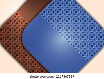 Abstract design square round background, perforation. Vector illustration