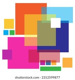 diseño abstracto con cuadrados en efectos de transparencia 