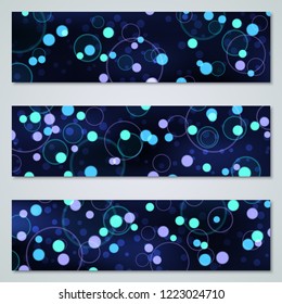 Abstract design style banners with colorful light effects vector templates collection