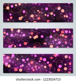 Abstract design style banners with colorful light effects vector templates collection