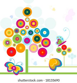 Abstract Design With Stylized Trees