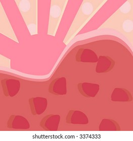 abstract design with sun rays and circles