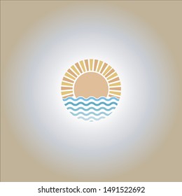 Abstract design of sun and sea.