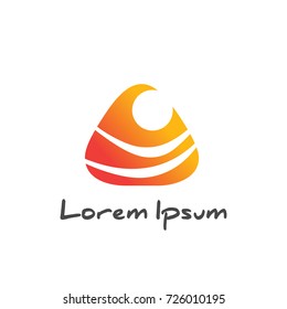 Abstract design of sun and sea icon.