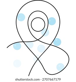 Diseño Abstractas de remolinos y círculos flotando sobre un fondo blanco