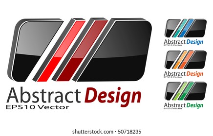 Símbolo de diseño abstracto, cuadrado 3d.