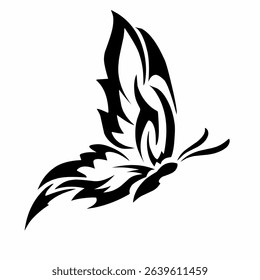 abstract design tattoo butterfly with side view