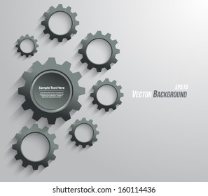 Abstract design template background with gears / cogwheels for websites, infographics or business design banners. Clean and modern style