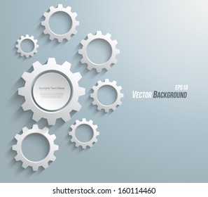 Abstract design template background with gears / cogwheels for websites, infographics or business design banners. Clean and modern style