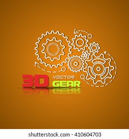 Abstract design template background with gears cogwheels for websites, infographics or business design banners. Vector illustration.