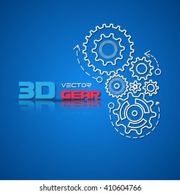 Abstract design template background with gears cogwheels for websites, infographics or business design banners. Vector illustration.